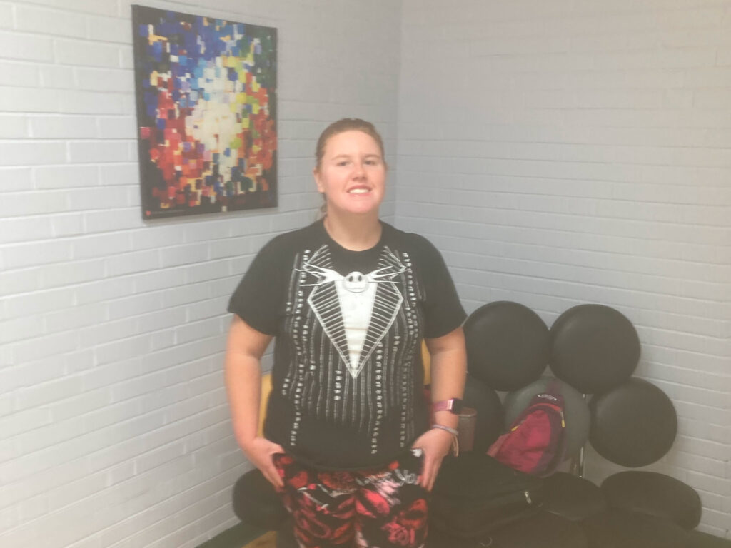 Shelby in living room